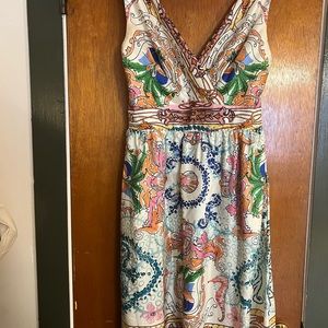 ANTHROPOLOGIE Collette Dinnigan Acionna Flamingo Silk
